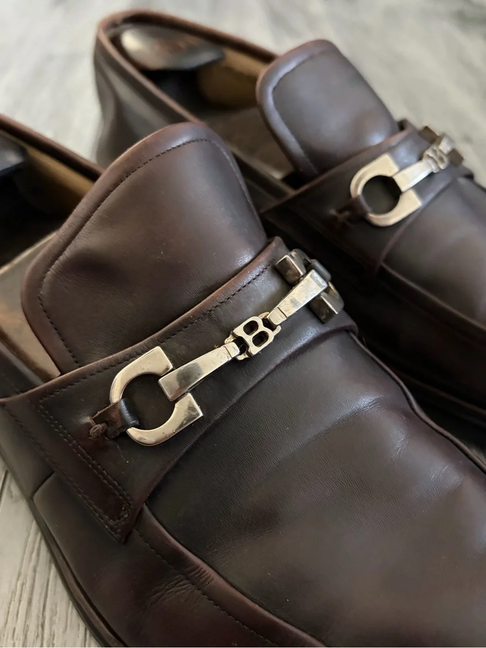 Bally Neptuno Dark Brown Leather Horsebit Loafers